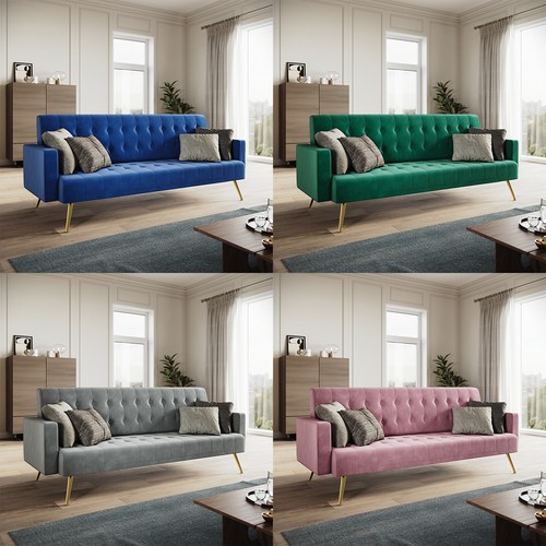 Luxury velvet multicolor sofa - velvet,