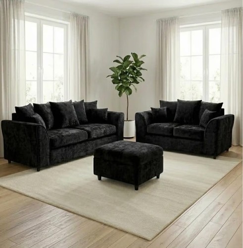 Black chicago seater sofa - black,
