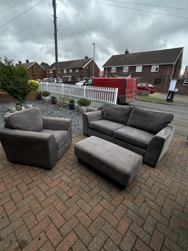 Grey seater sofa armchair - grey,
