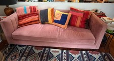 Made.com pink velvet sofa 3
